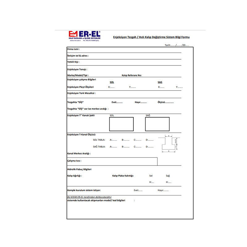 ER-EL Machıne Spare Parts Manufacturıng Industry And Trade Ltd. Co.